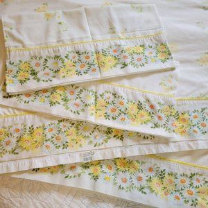Morgan Jones Vintage Double Full Flat Sheet Pillowcase No Iron Muslin floral